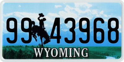 WY license plate 9943968