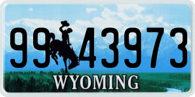 WY license plate 9943973