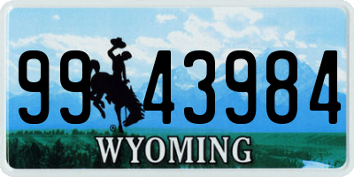 WY license plate 9943984