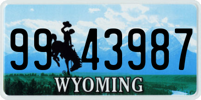 WY license plate 9943987