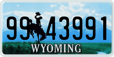 WY license plate 9943991