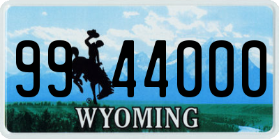 WY license plate 9944000