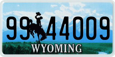 WY license plate 9944009