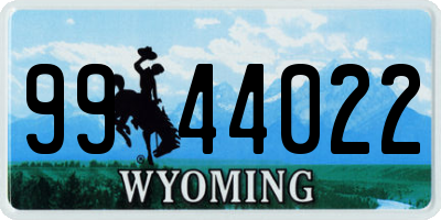 WY license plate 9944022