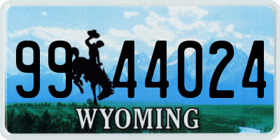 WY license plate 9944024