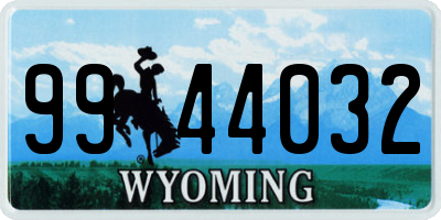 WY license plate 9944032