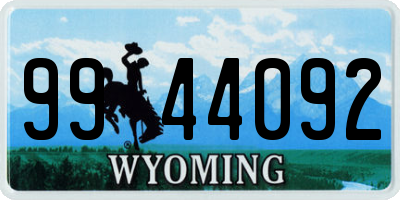 WY license plate 9944092