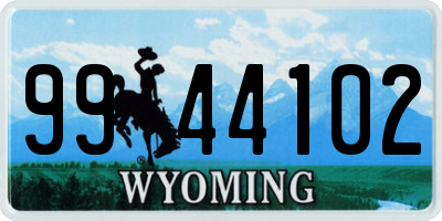 WY license plate 9944102