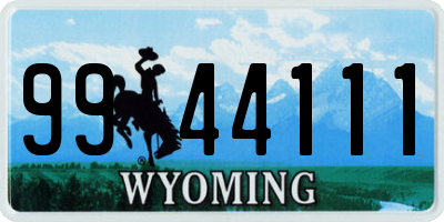 WY license plate 9944111