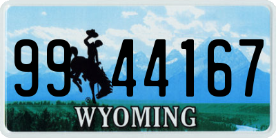 WY license plate 9944167