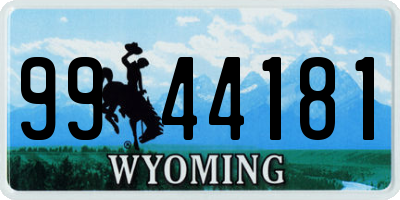 WY license plate 9944181