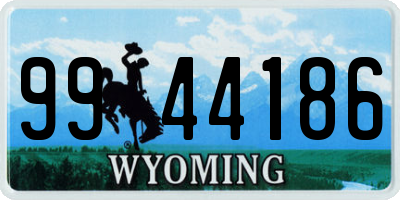 WY license plate 9944186