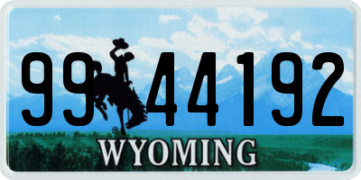 WY license plate 9944192