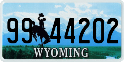 WY license plate 9944202