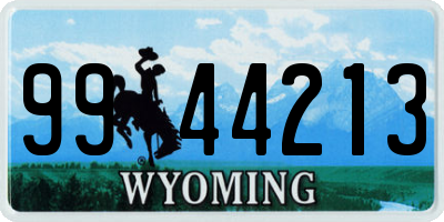 WY license plate 9944213