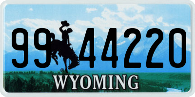 WY license plate 9944220