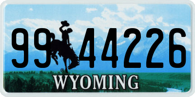 WY license plate 9944226
