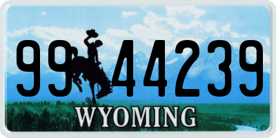 WY license plate 9944239