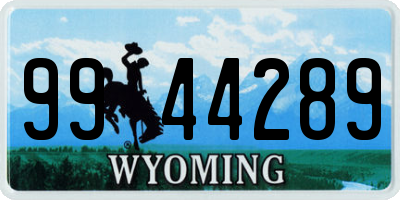 WY license plate 9944289