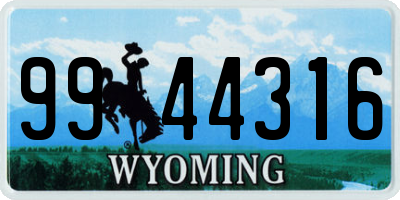 WY license plate 9944316