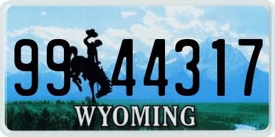 WY license plate 9944317