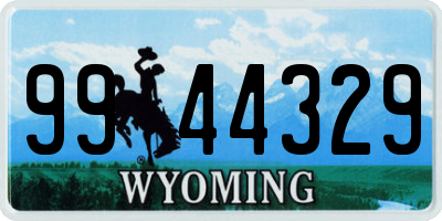 WY license plate 9944329
