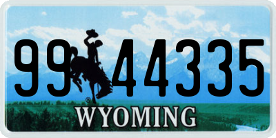 WY license plate 9944335