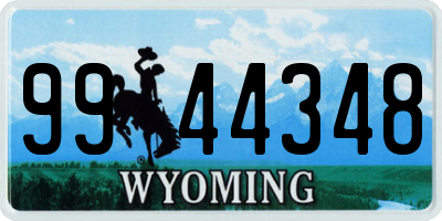 WY license plate 9944348