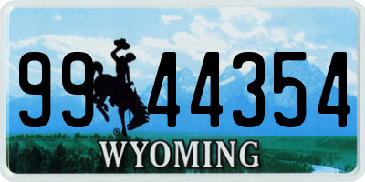 WY license plate 9944354