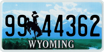 WY license plate 9944362