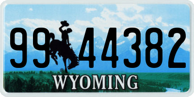 WY license plate 9944382