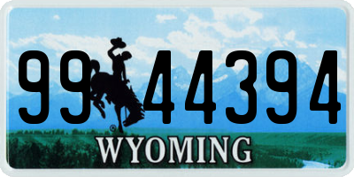 WY license plate 9944394
