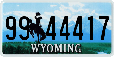 WY license plate 9944417