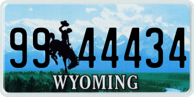 WY license plate 9944434