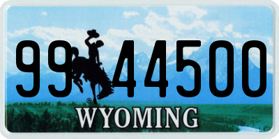 WY license plate 9944500