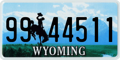 WY license plate 9944511
