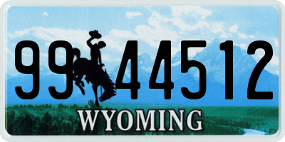 WY license plate 9944512