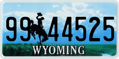 WY license plate 9944525
