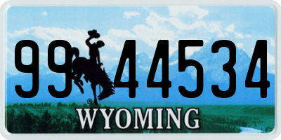 WY license plate 9944534