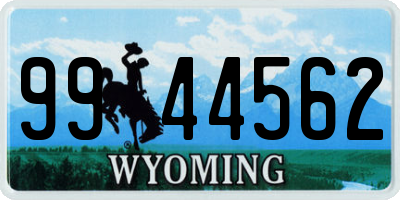 WY license plate 9944562
