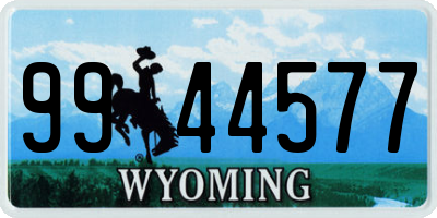 WY license plate 9944577