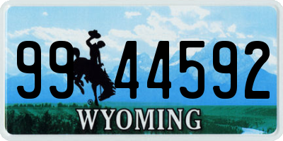 WY license plate 9944592