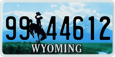 WY license plate 9944612