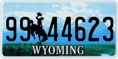 WY license plate 9944623