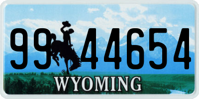 WY license plate 9944654