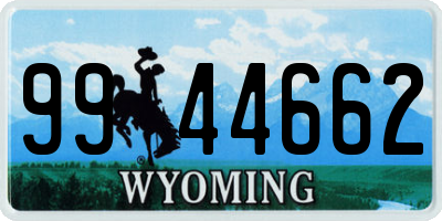 WY license plate 9944662