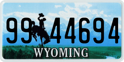 WY license plate 9944694