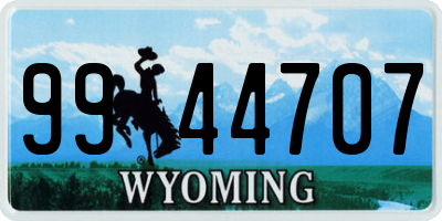 WY license plate 9944707