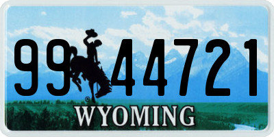WY license plate 9944721
