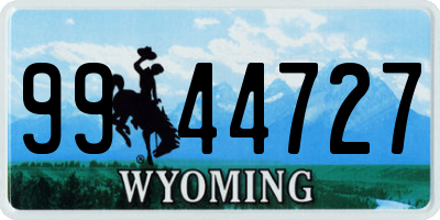 WY license plate 9944727